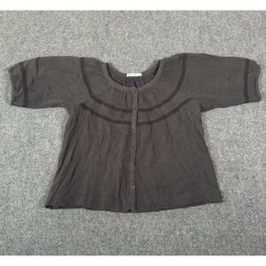 Marine Layer Top Sz Small Wren Puff Sleeve Crinkle Gauze Half Sleeve 100% Cotton